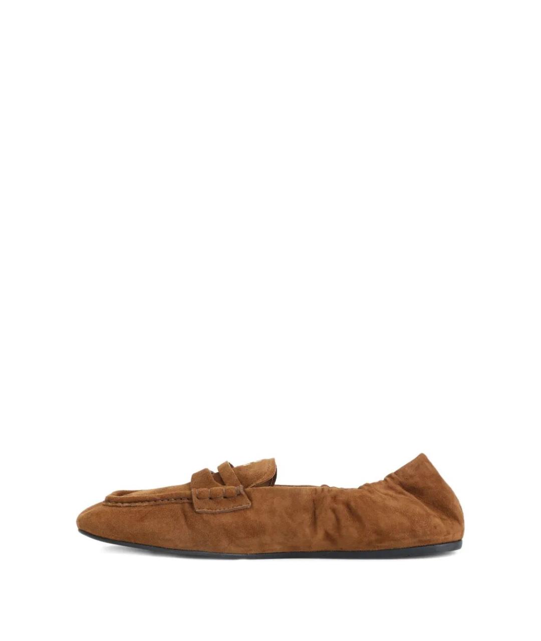 MIU MIU Коричневые замшевые лоферы, фото 4