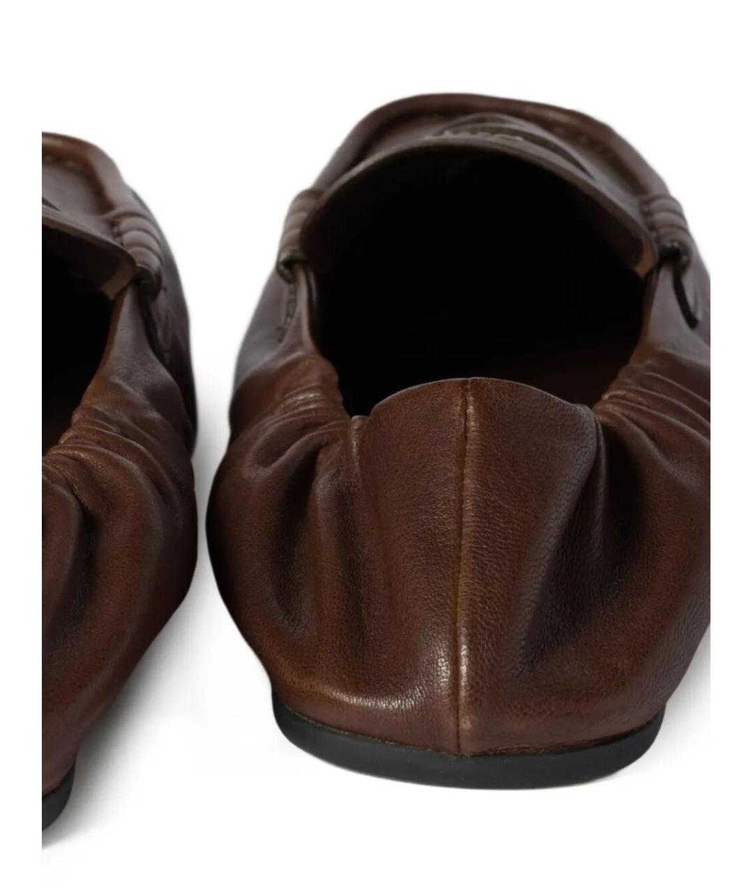 MIU MIU Коричневые кожаные лоферы, фото 3