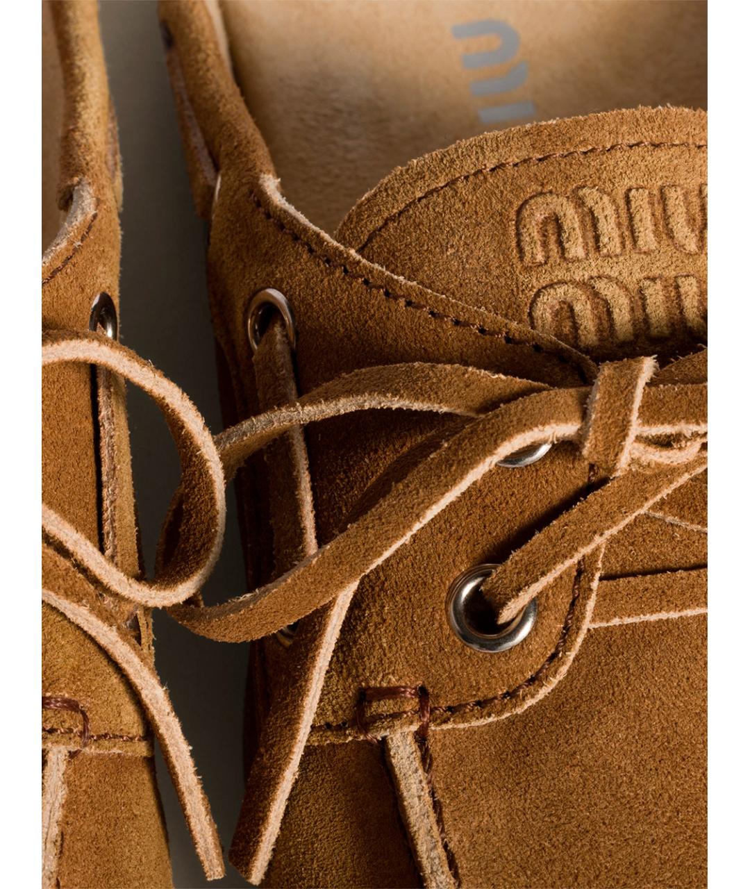 MIU MIU Коричневые замшевые сабо, фото 4