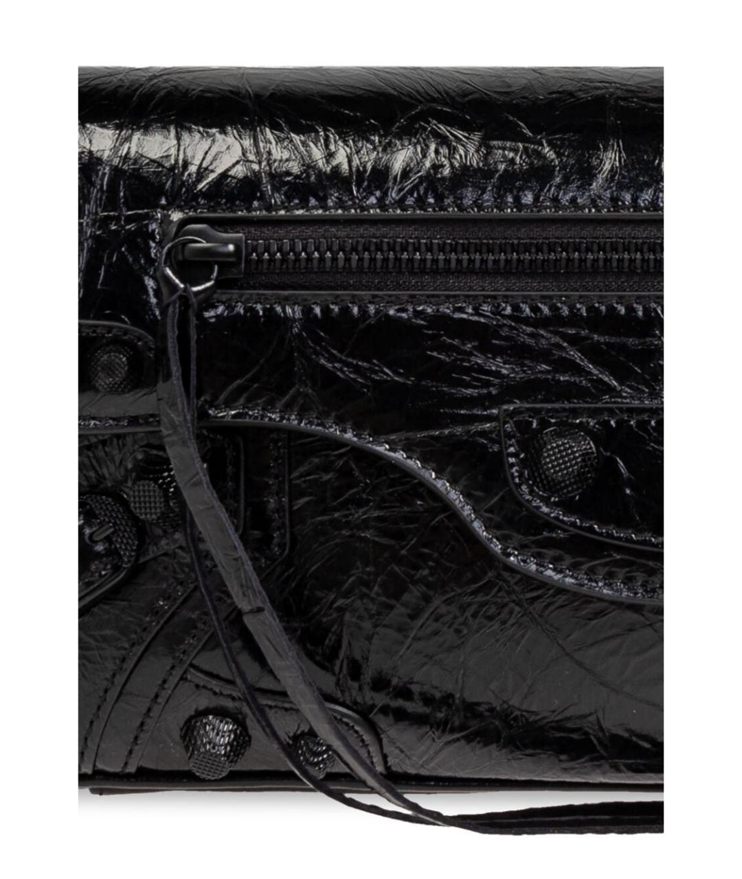 BALENCIAGA Черная сумка через плечо из лакированной кожи, фото 4