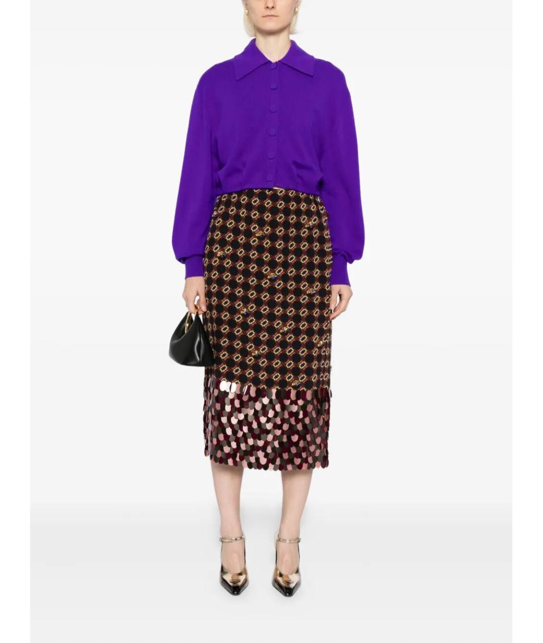 DRIES VAN NOTEN Мульти шелковая юбка миди, фото 2