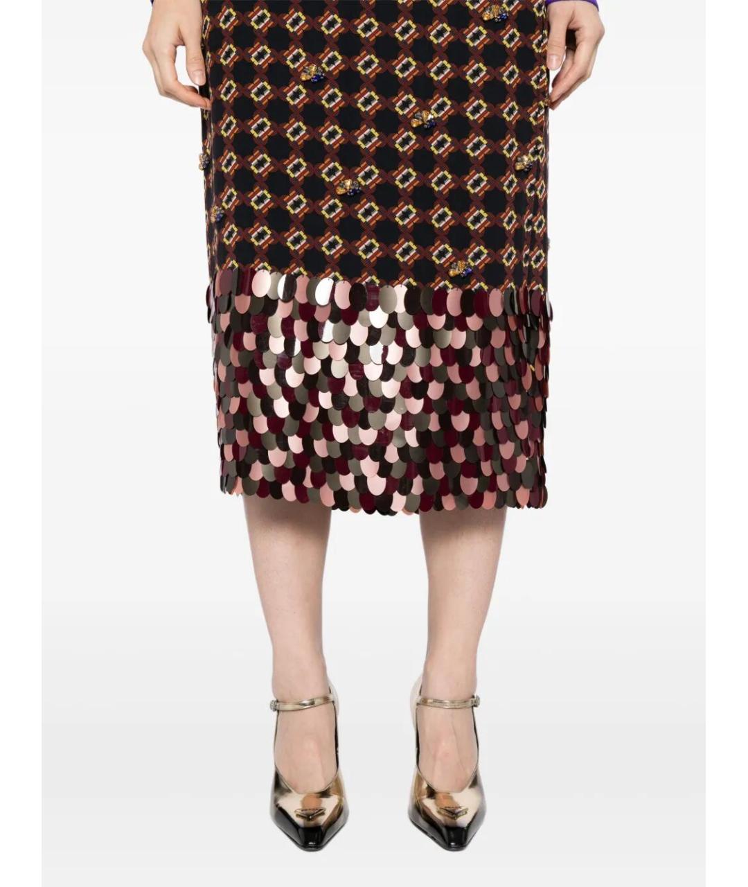 DRIES VAN NOTEN Мульти шелковая юбка миди, фото 5