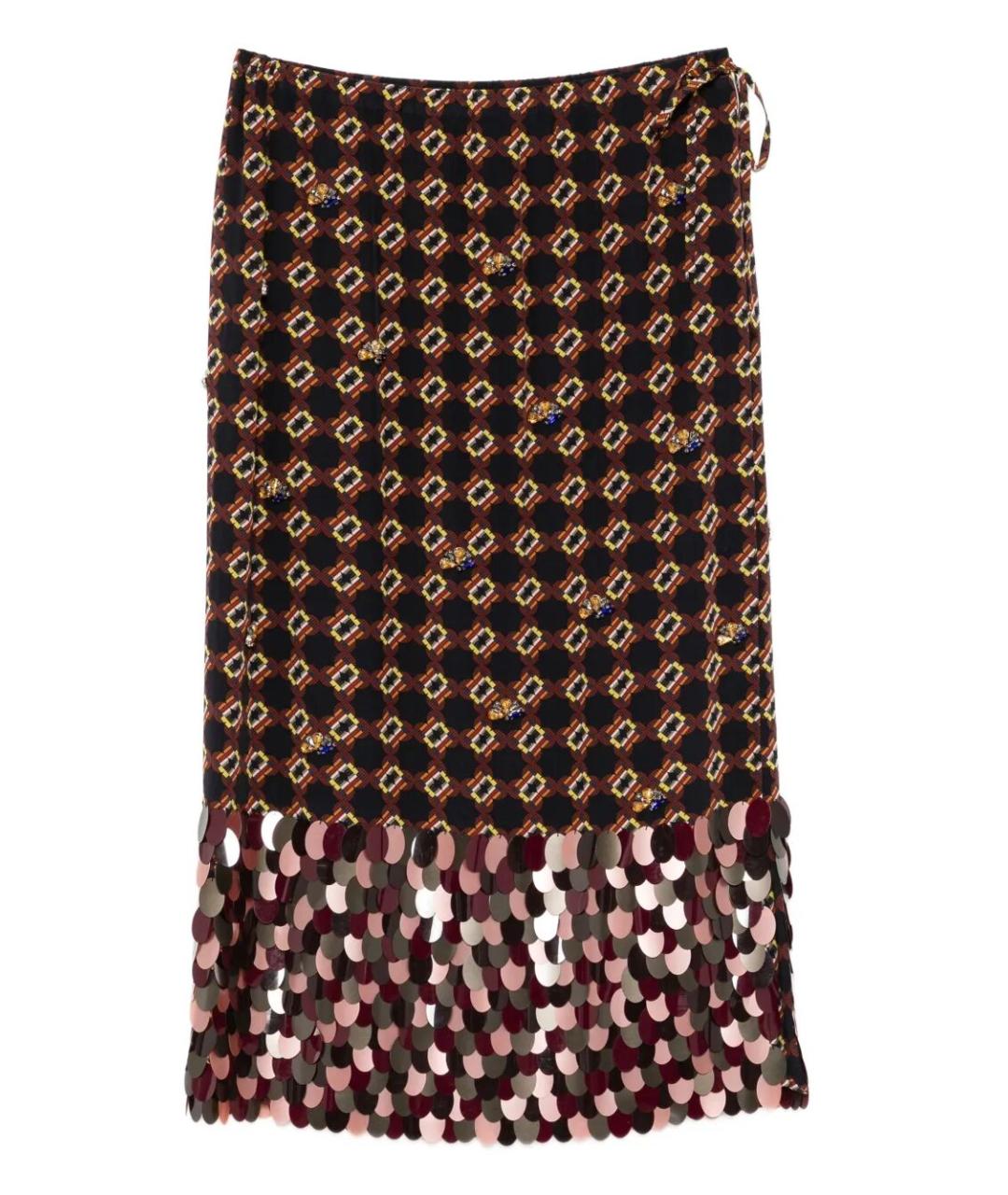 DRIES VAN NOTEN Мульти шелковая юбка миди, фото 1