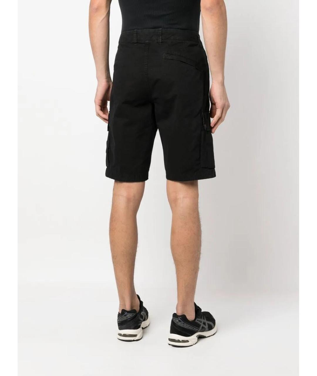 STONE ISLAND Черные хлопковые шорты, фото 5