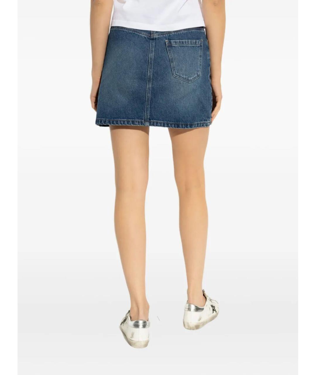 A.P.C. Синяя хлопковая юбка мини, фото 3