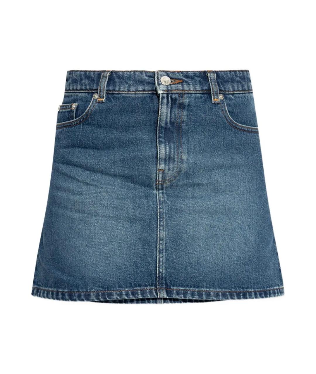 A.P.C. Синяя хлопковая юбка мини, фото 1