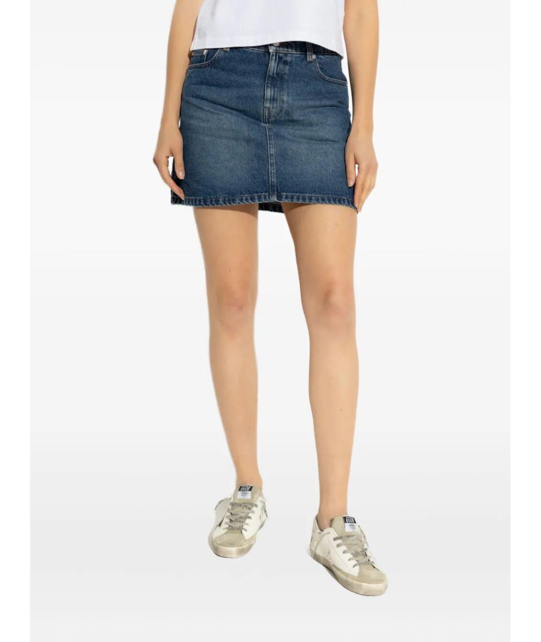 A.P.C. Синяя хлопковая юбка мини, фото 2