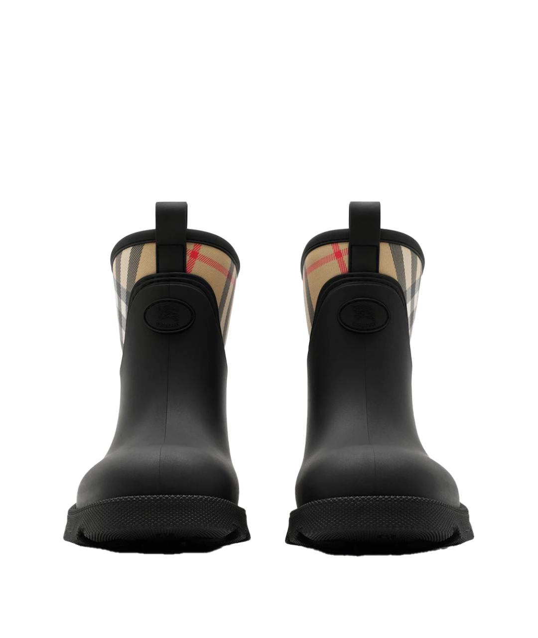 BURBERRY Черные резиновые ботинки, фото 4