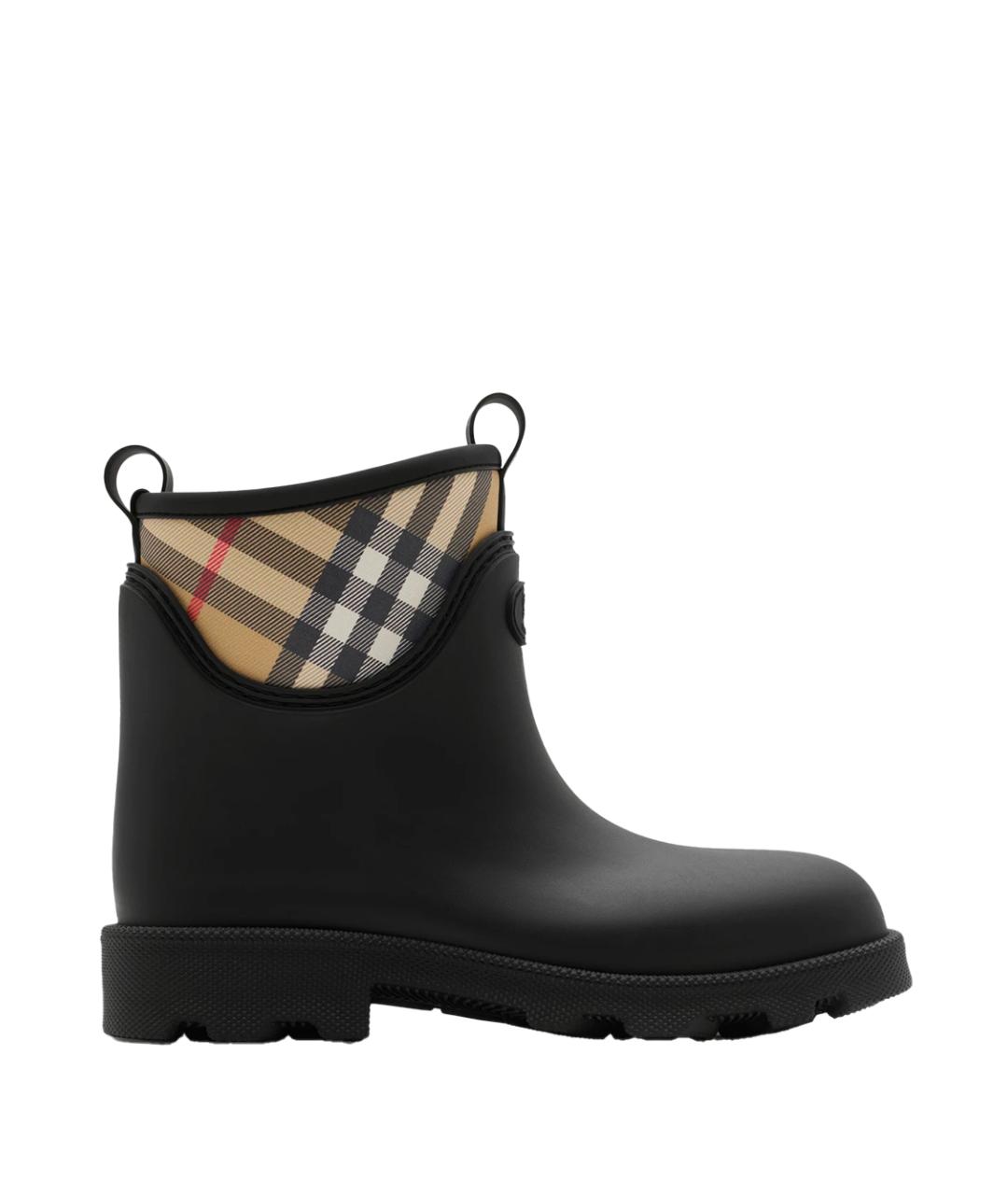 BURBERRY Черные резиновые ботинки, фото 1