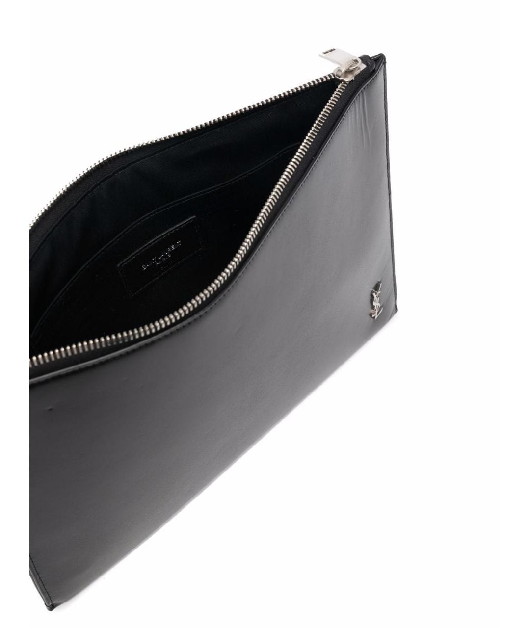 SAINT LAURENT Черная кожаная папка для документов, фото 3