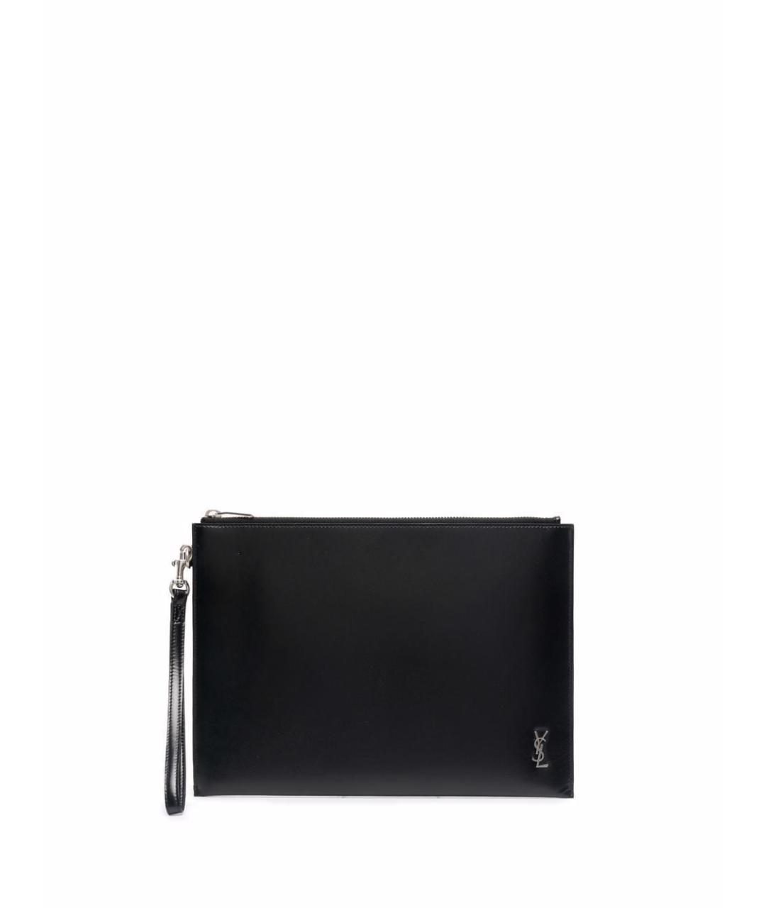 SAINT LAURENT Черная кожаная папка для документов, фото 1