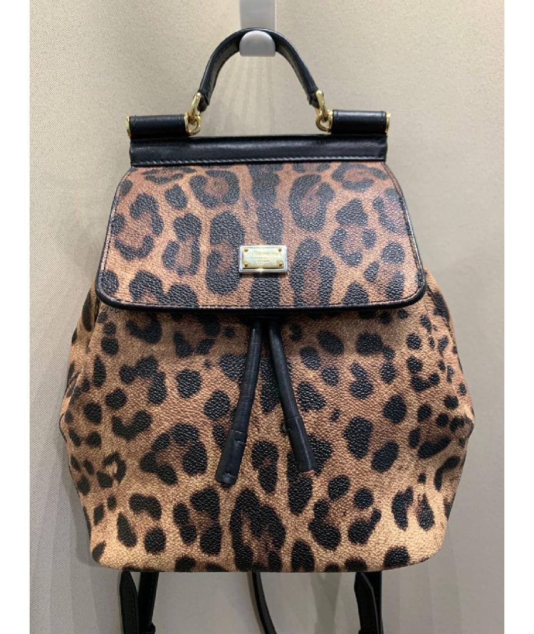 DOLCE&GABBANA Коричневый кожаный рюкзак, фото 4