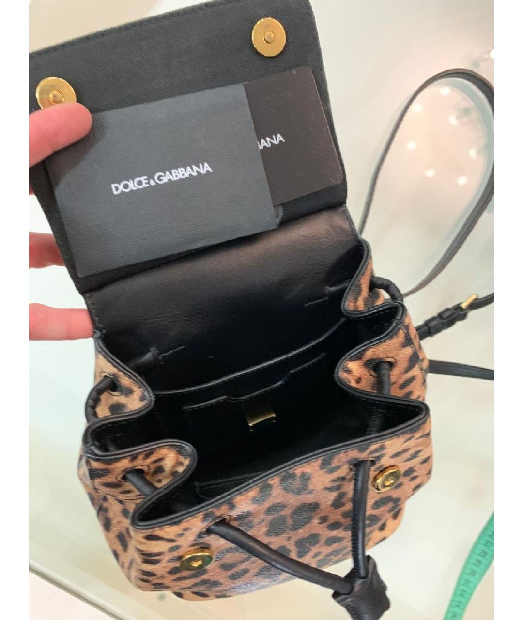 DOLCE&GABBANA Коричневый кожаный рюкзак, фото 5