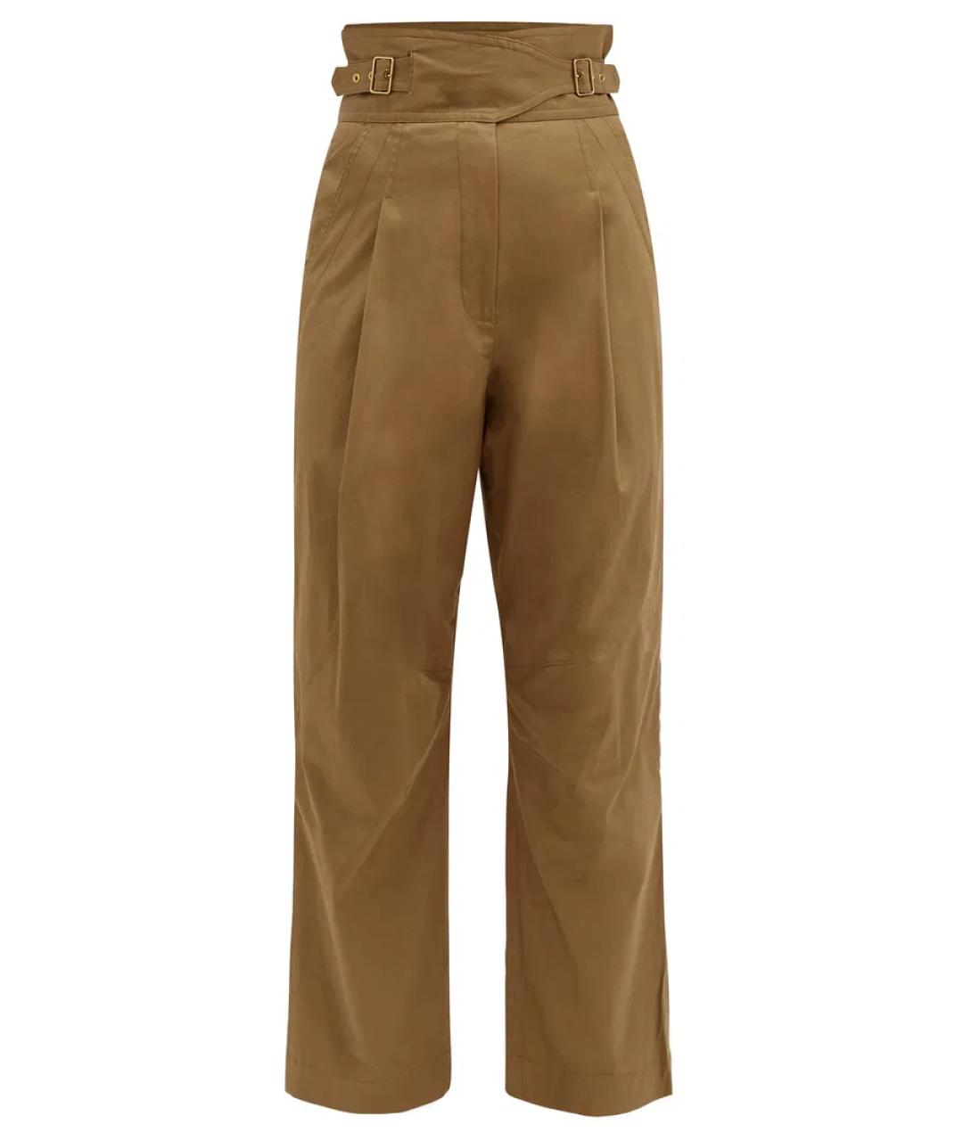 ZIMMERMANN Горчичные хлопковые брюки широкие, фото 1