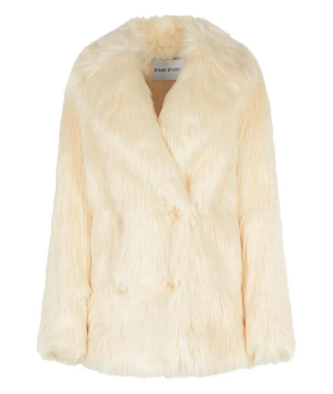 STAND STUDIO Бежевая полиэстеровая шуба, фото 1