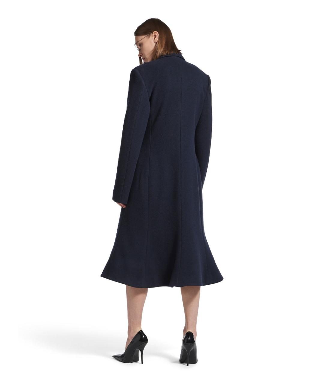 BALENCIAGA Темно-синее шерстяное пальто, фото 3