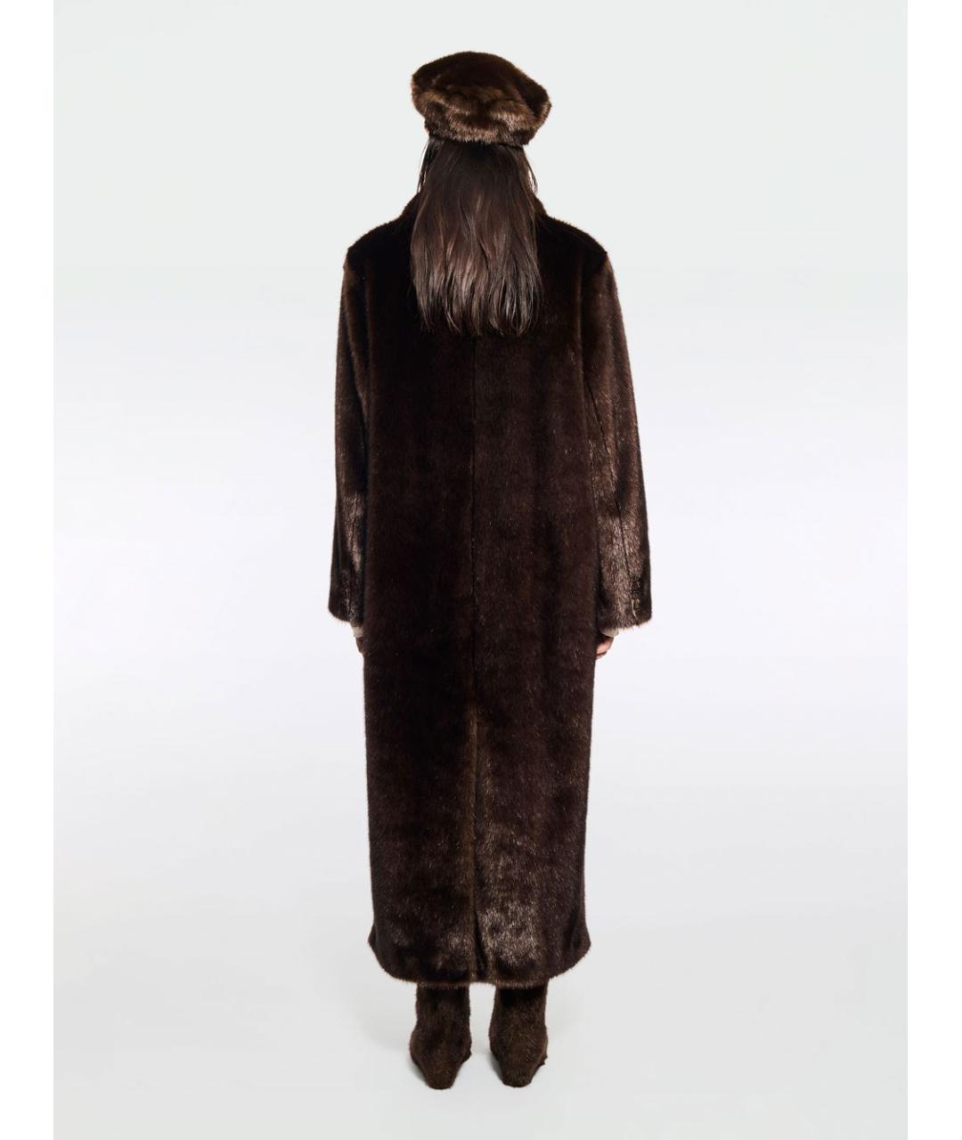 STAND STUDIO Коричневая полиэстеровая шуба, фото 3