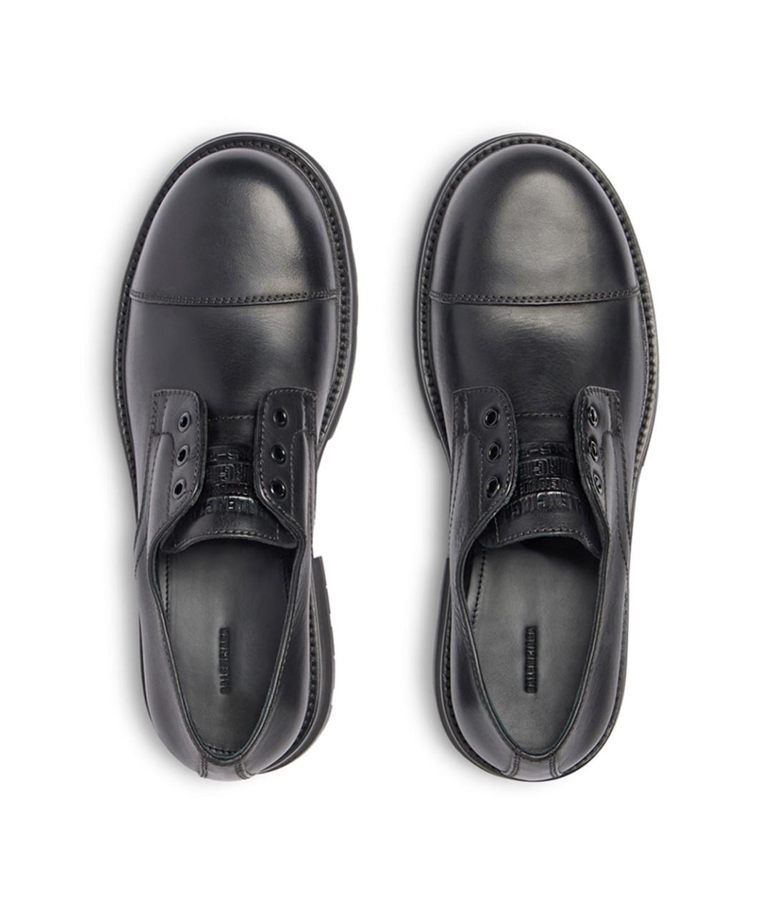 BALENCIAGA Черные кожаные низкие ботинки, фото 6