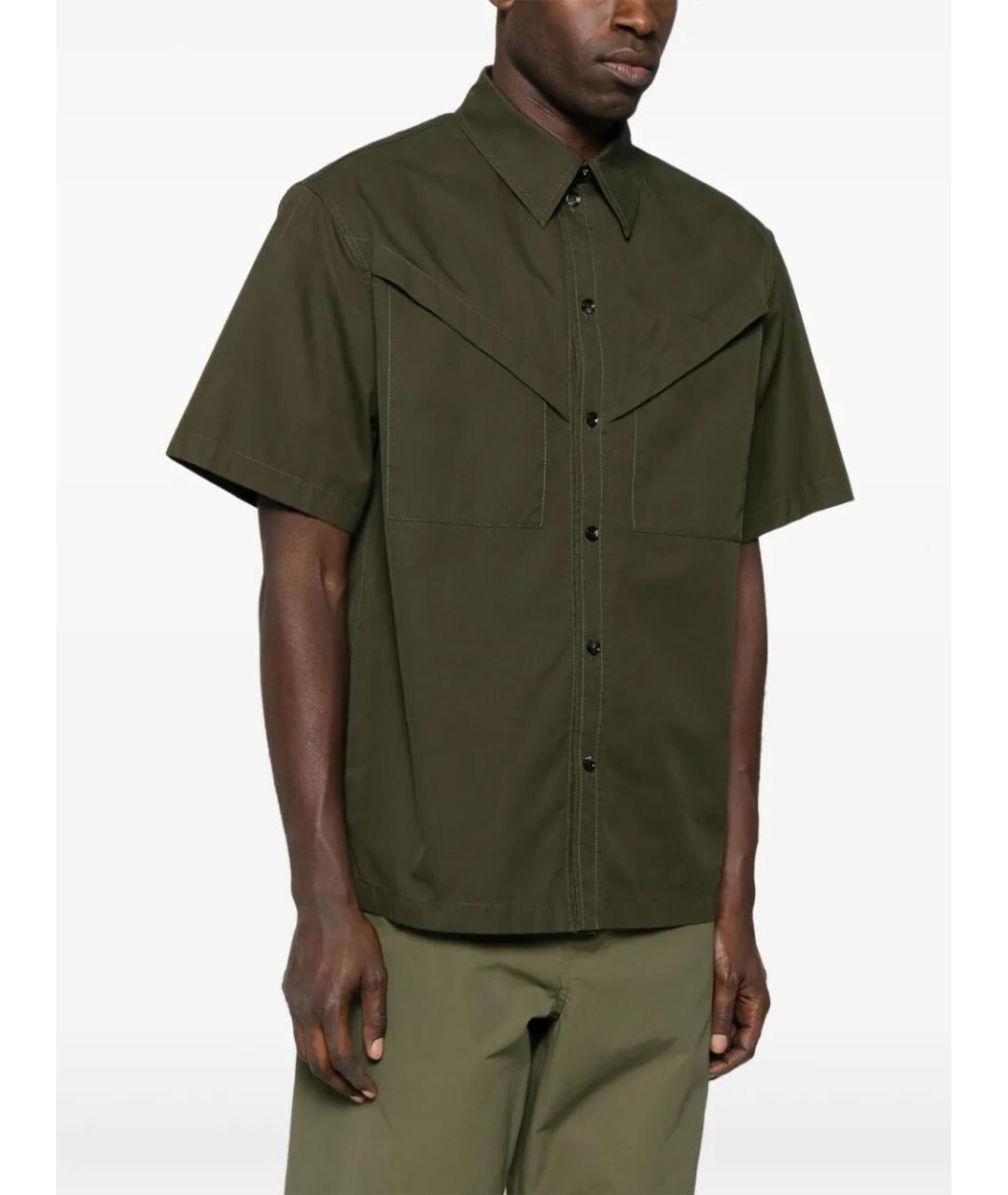 BOTTEGA VENETA Зеленая хлопковая кэжуал рубашка, фото 2