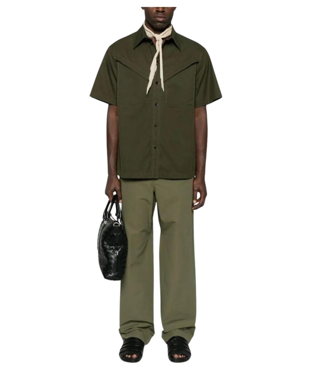 BOTTEGA VENETA Зеленая хлопковая кэжуал рубашка, фото 5