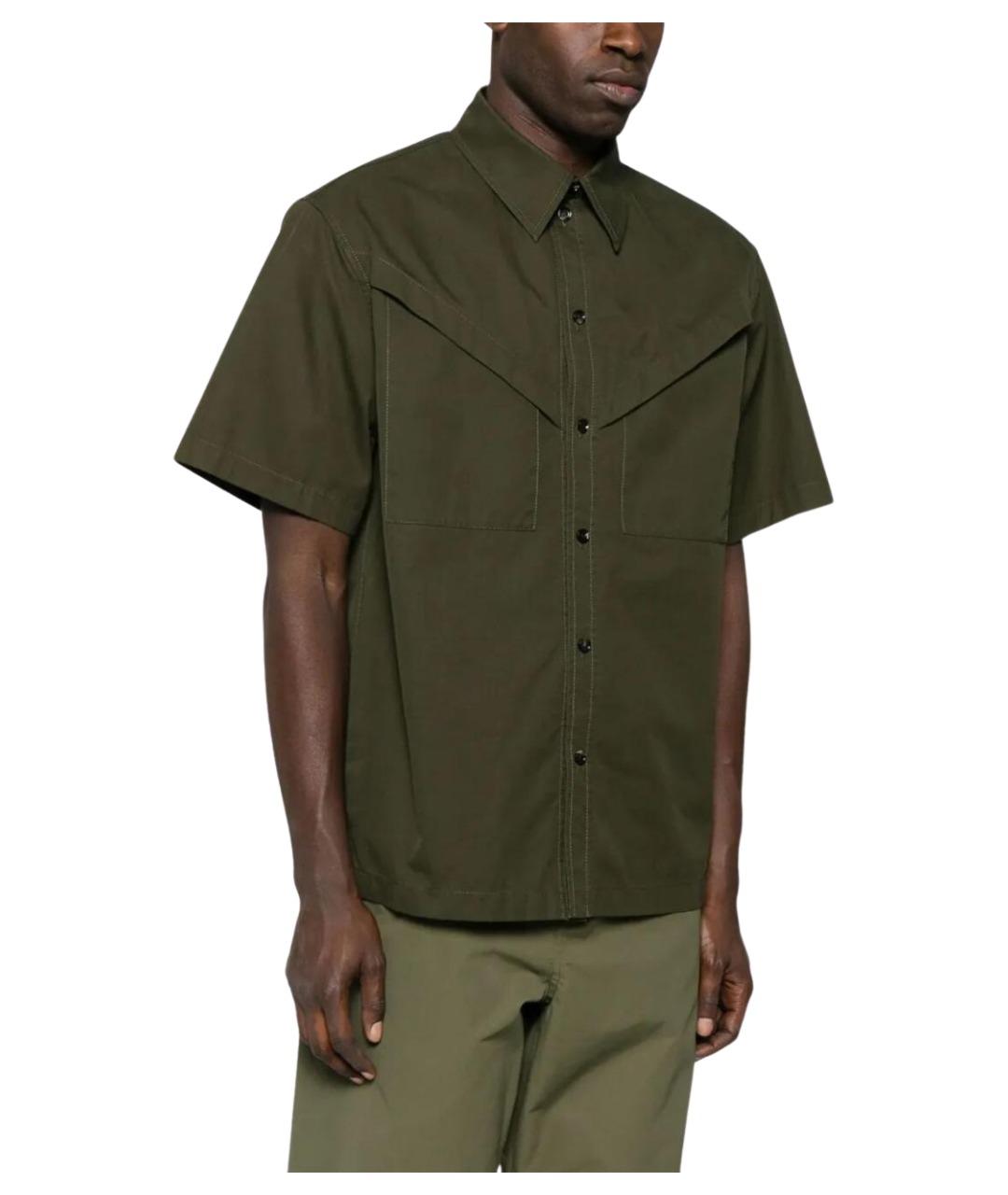 BOTTEGA VENETA Зеленая хлопковая кэжуал рубашка, фото 2