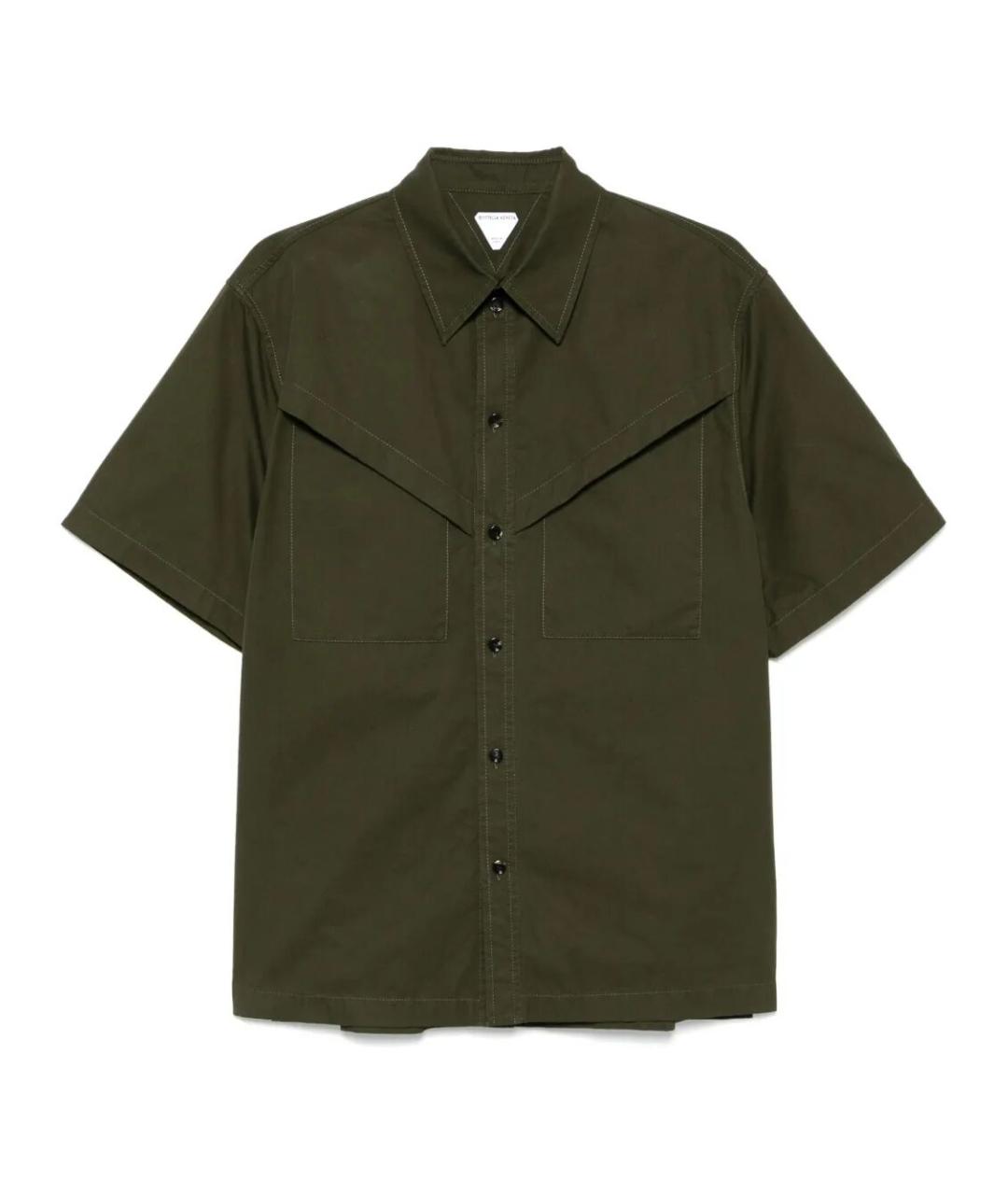 BOTTEGA VENETA Зеленая хлопковая кэжуал рубашка, фото 1