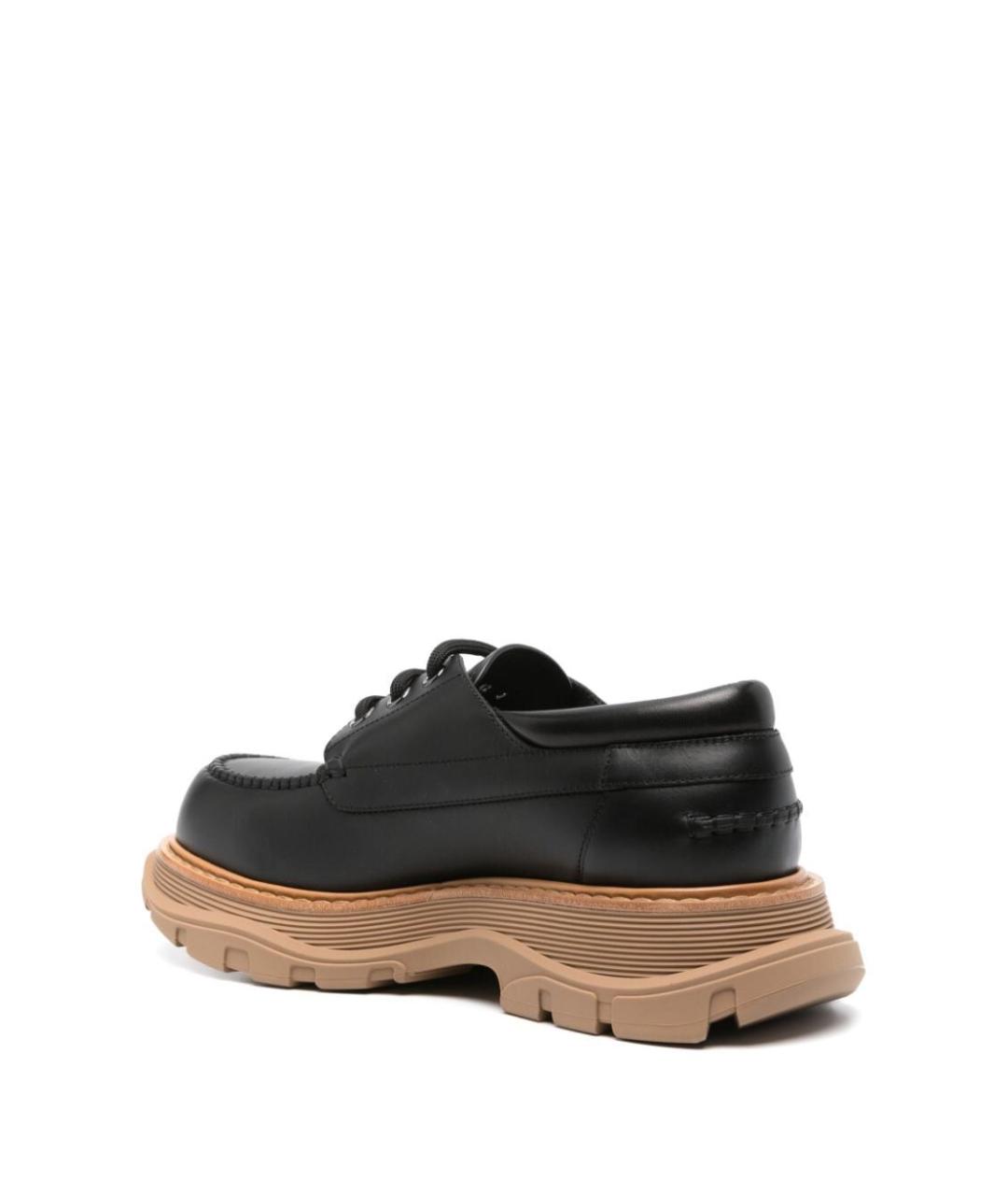 ALEXANDER MCQUEEN Черные кожаные низкие ботинки, фото 3