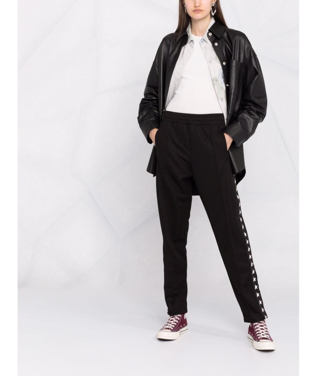 GOLDEN GOOSE DELUXE BRAND Черные полиэстеровые прямые брюки, фото 6