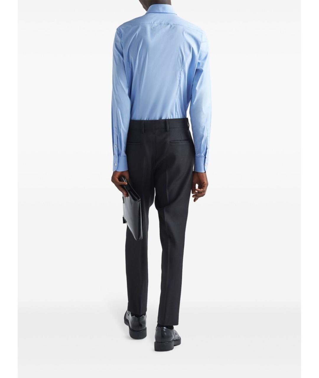 PRADA Голубая хлопковая классическая рубашка, фото 2