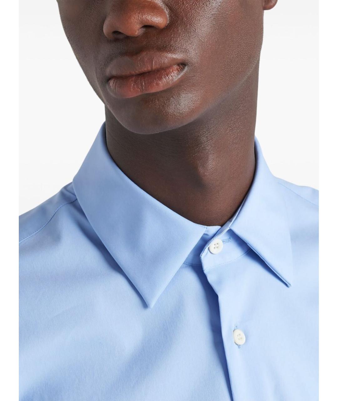 PRADA Голубая хлопковая классическая рубашка, фото 3