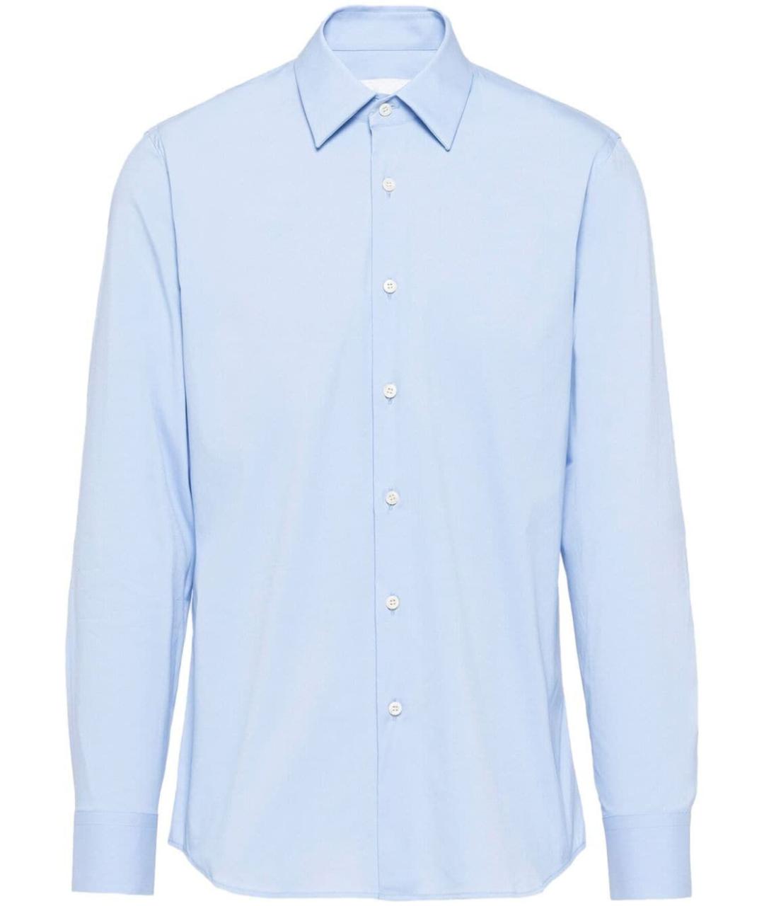 PRADA Голубая хлопковая классическая рубашка, фото 1