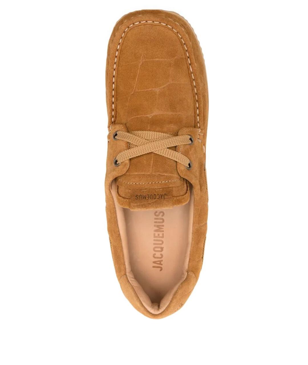 JACQUEMUS Бежевые замшевые лоферы, фото 4