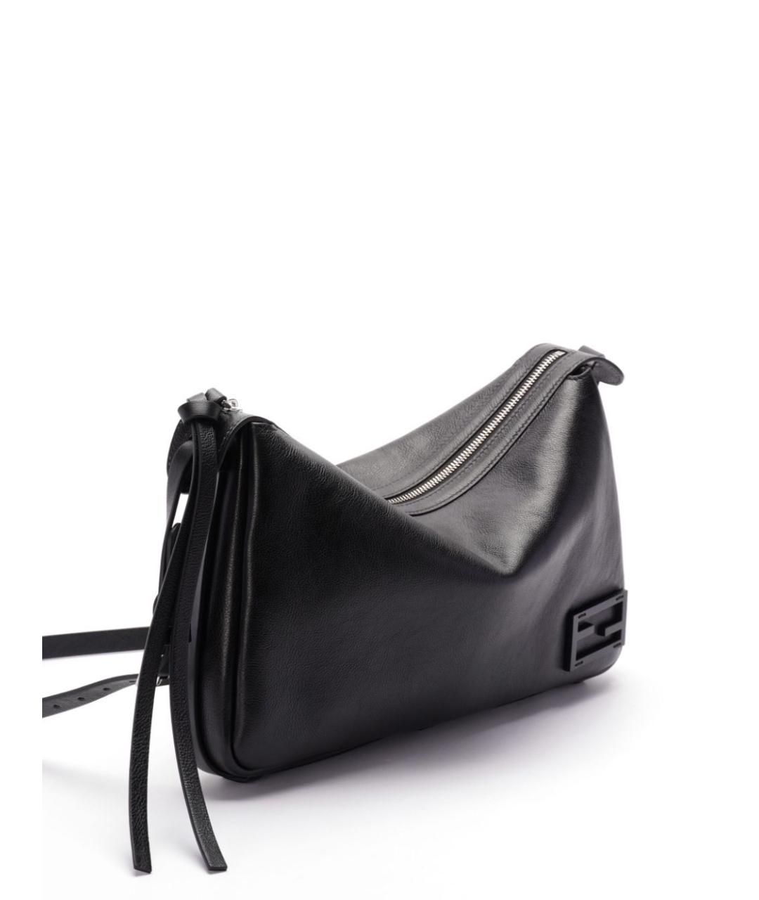 FENDI Черная кожаная сумка через плечо, фото 5