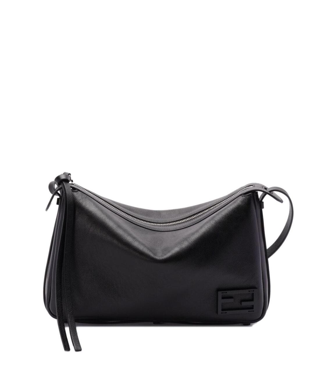 FENDI Черная кожаная сумка через плечо, фото 1