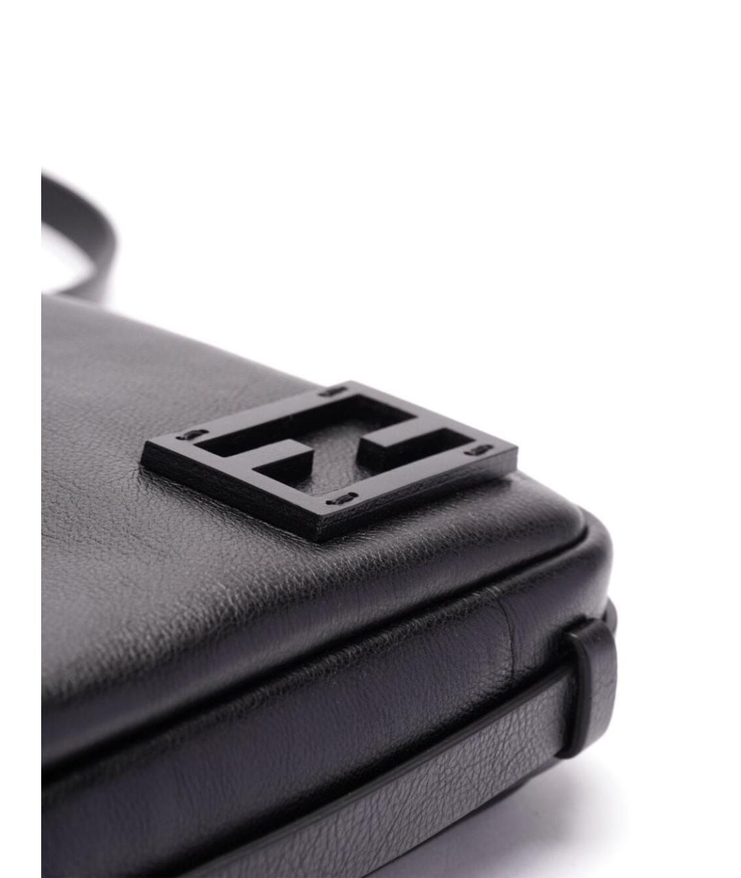 FENDI Черная кожаная сумка через плечо, фото 2