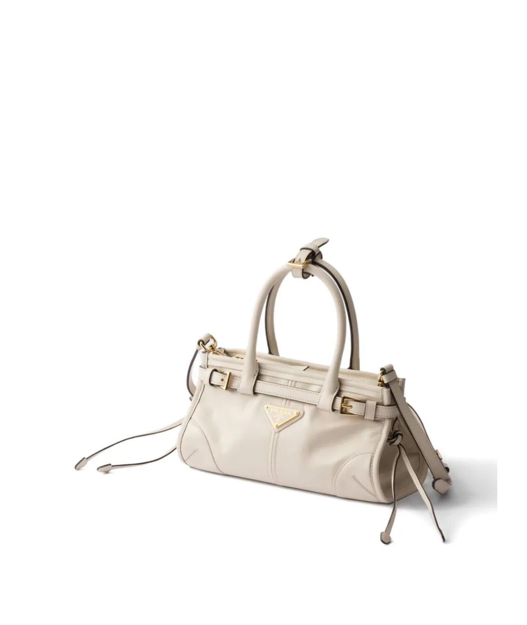PRADA Белая кожаная сумка тоут, фото 3