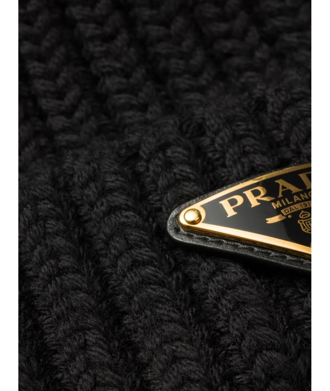 PRADA Черная шерстяная шапка, фото 2
