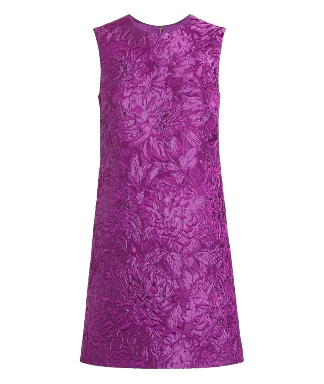 DOLCE&GABBANA Фиолетовое хлопко-эластановое коктейльное платье, фото 1