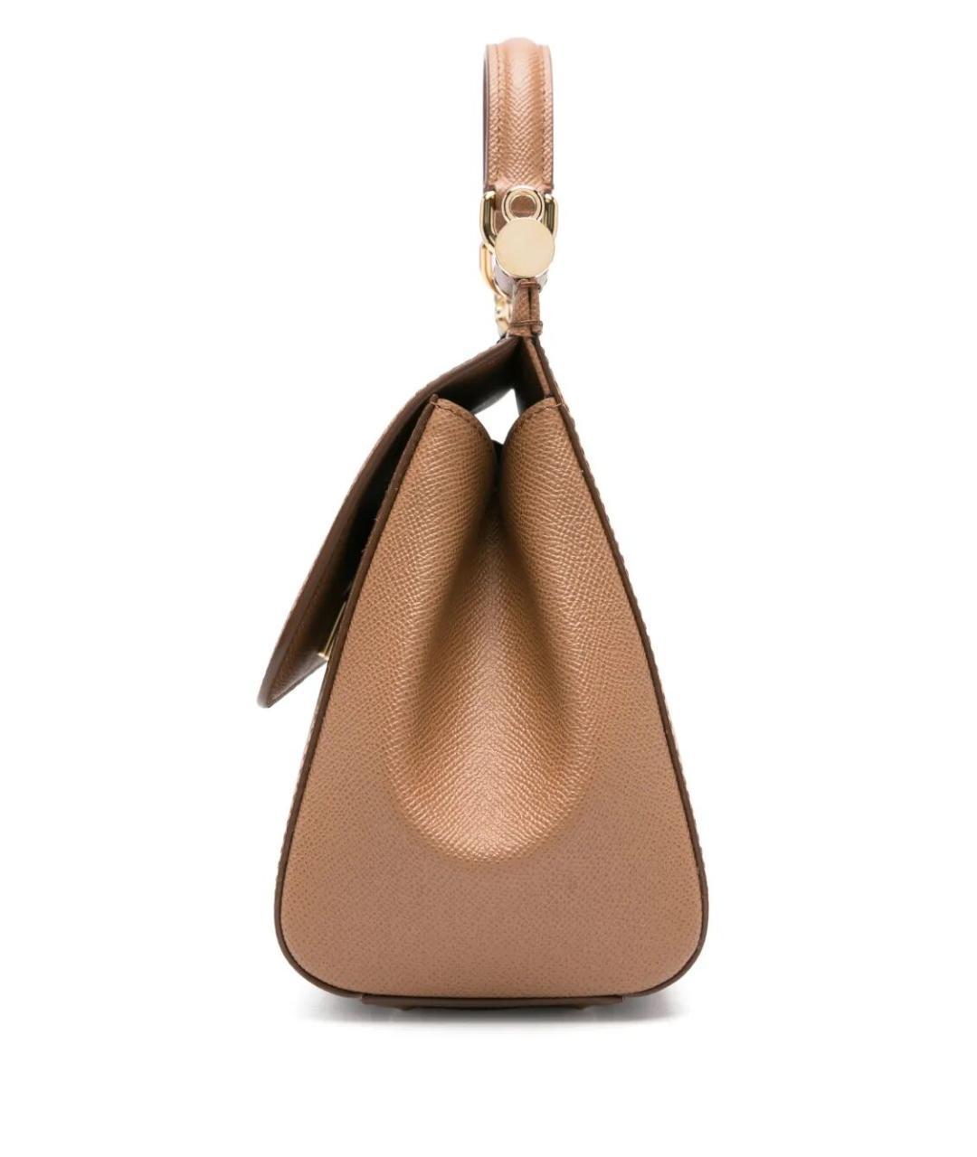 DOLCE&GABBANA Бежевая кожаная сумка тоут, фото 3