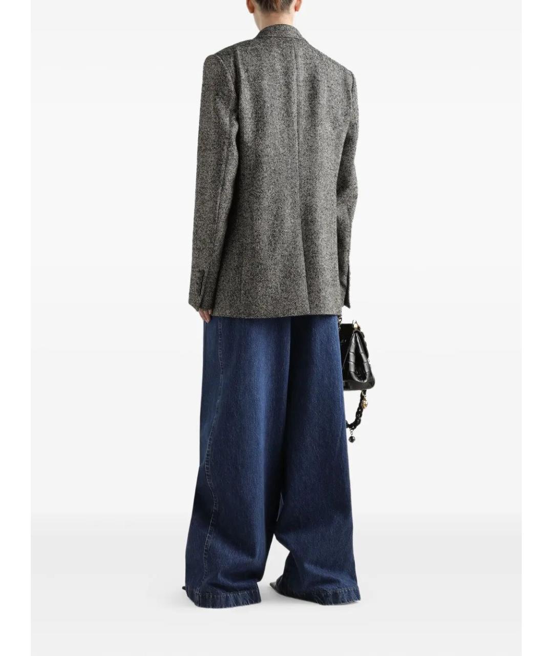 DOLCE&GABBANA Синие хлопковые прямые джинсы, фото 3