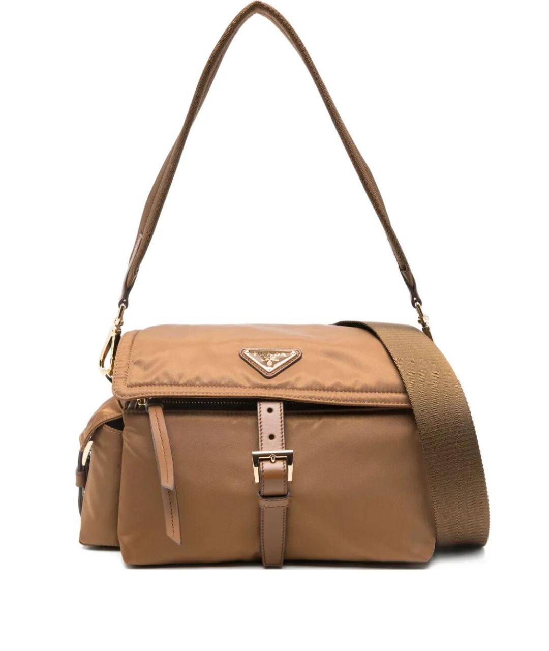 PRADA Бежевая синтетическая сумка через плечо, фото 1
