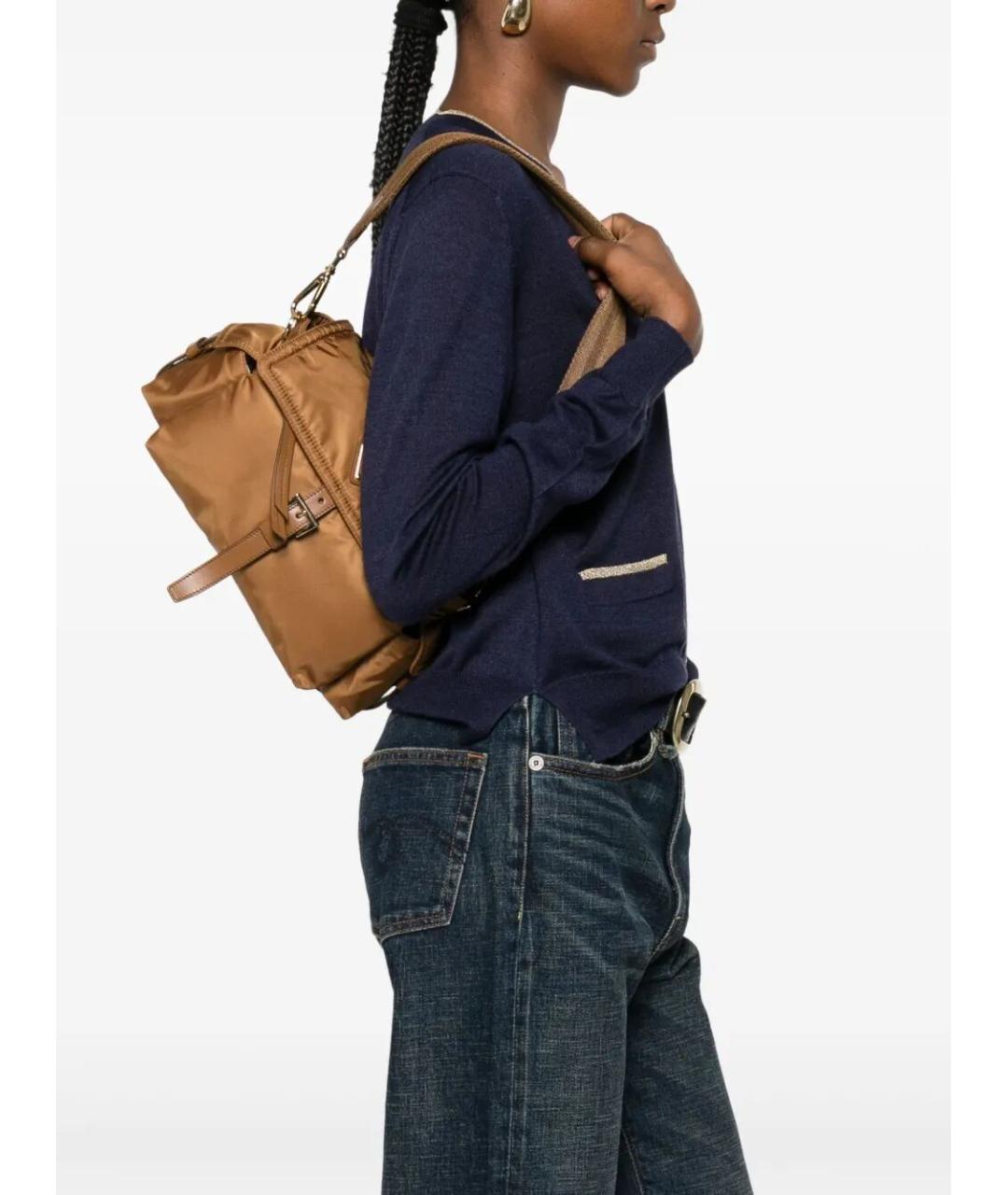 PRADA Бежевая синтетическая сумка через плечо, фото 2