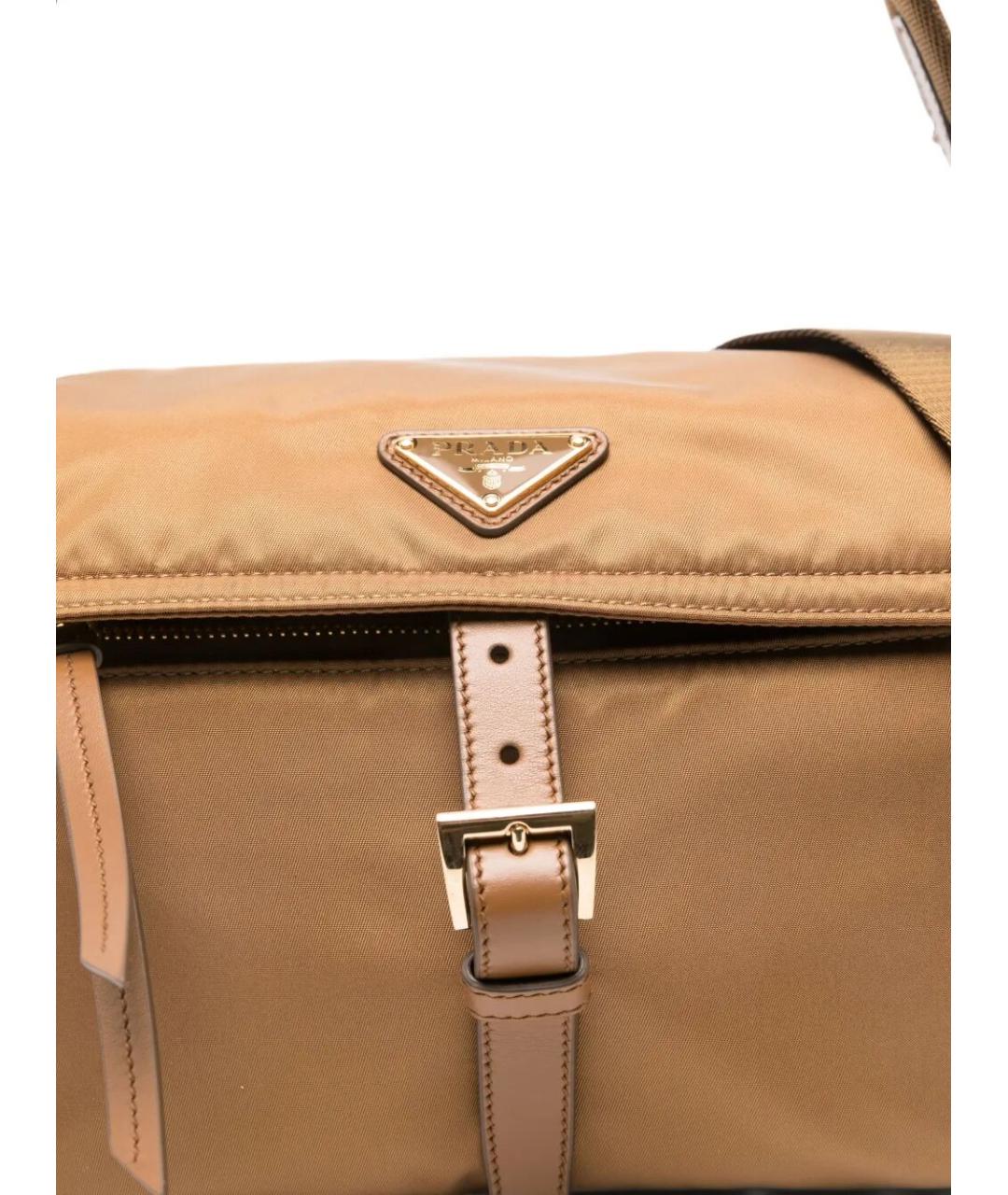 PRADA Бежевая синтетическая сумка через плечо, фото 3