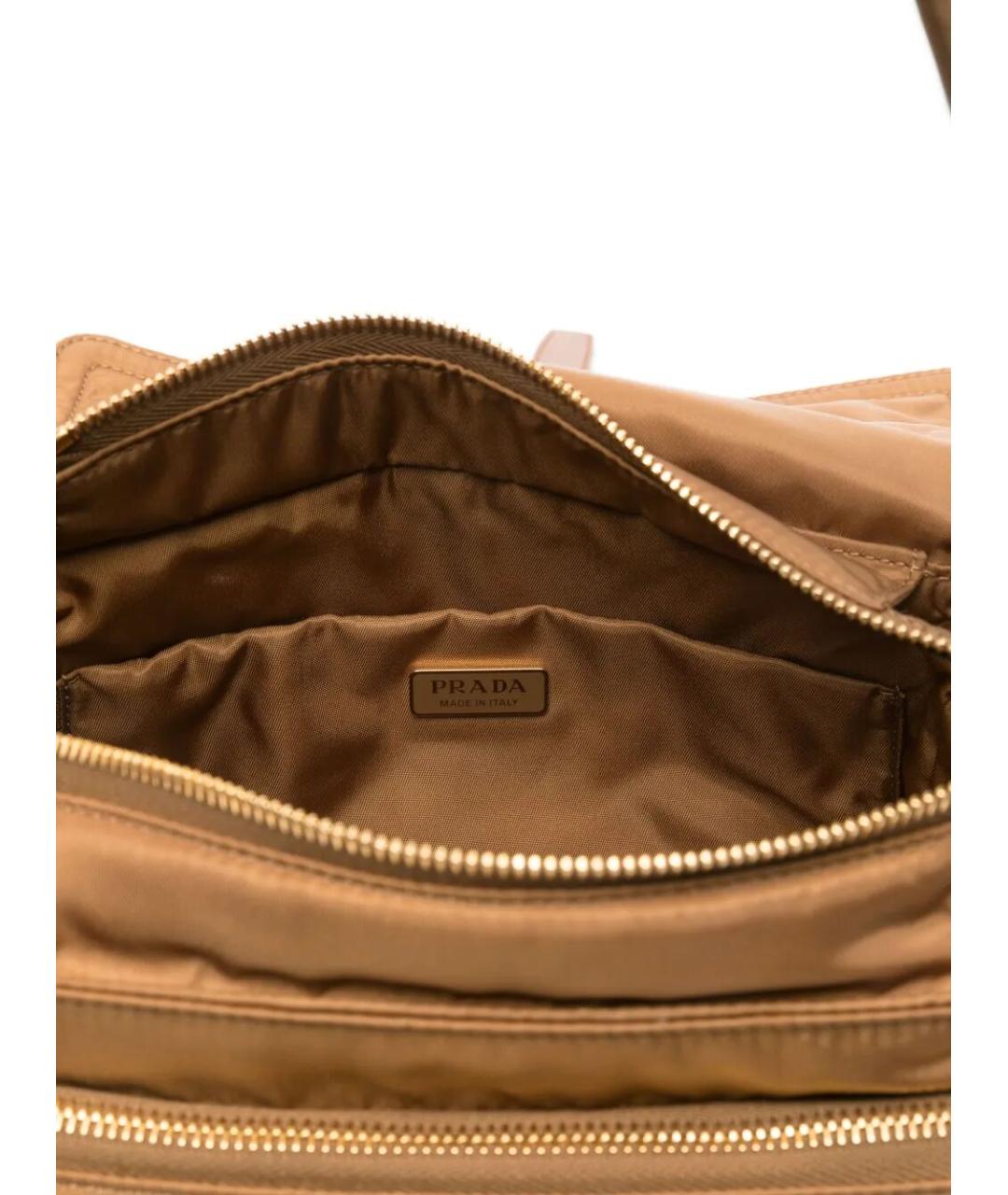 PRADA Бежевая синтетическая сумка через плечо, фото 4