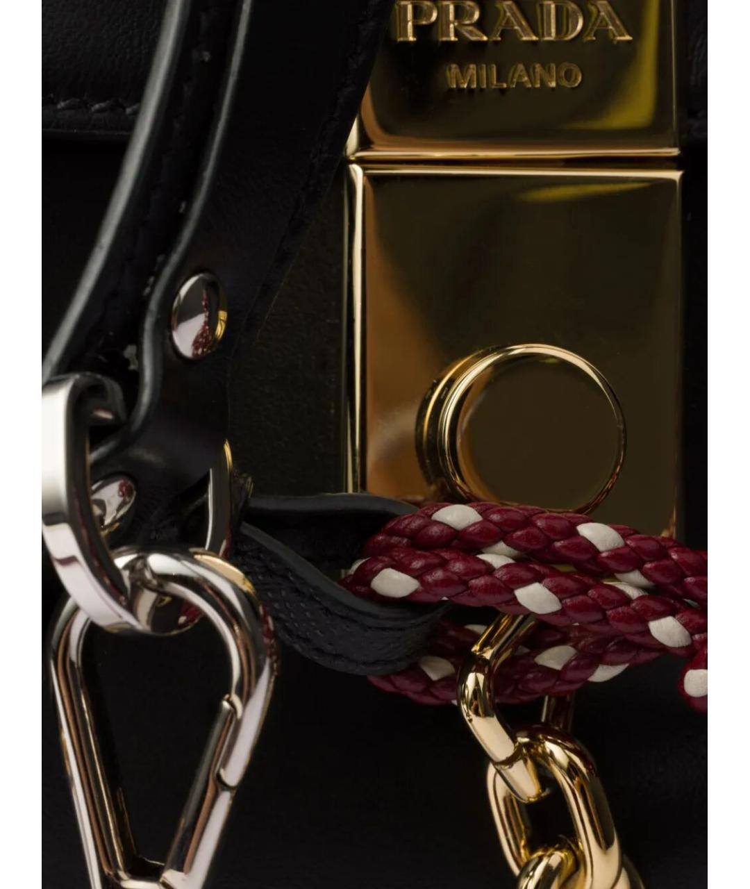 PRADA Черная кожаная сумка через плечо, фото 6