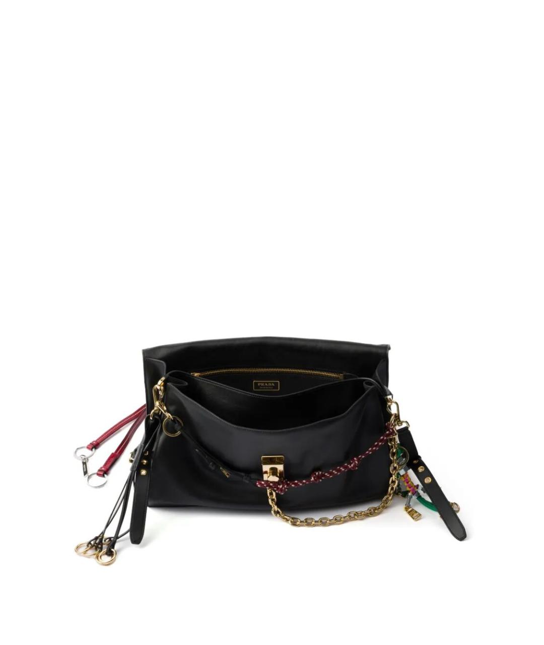 PRADA Черная кожаная сумка через плечо, фото 3