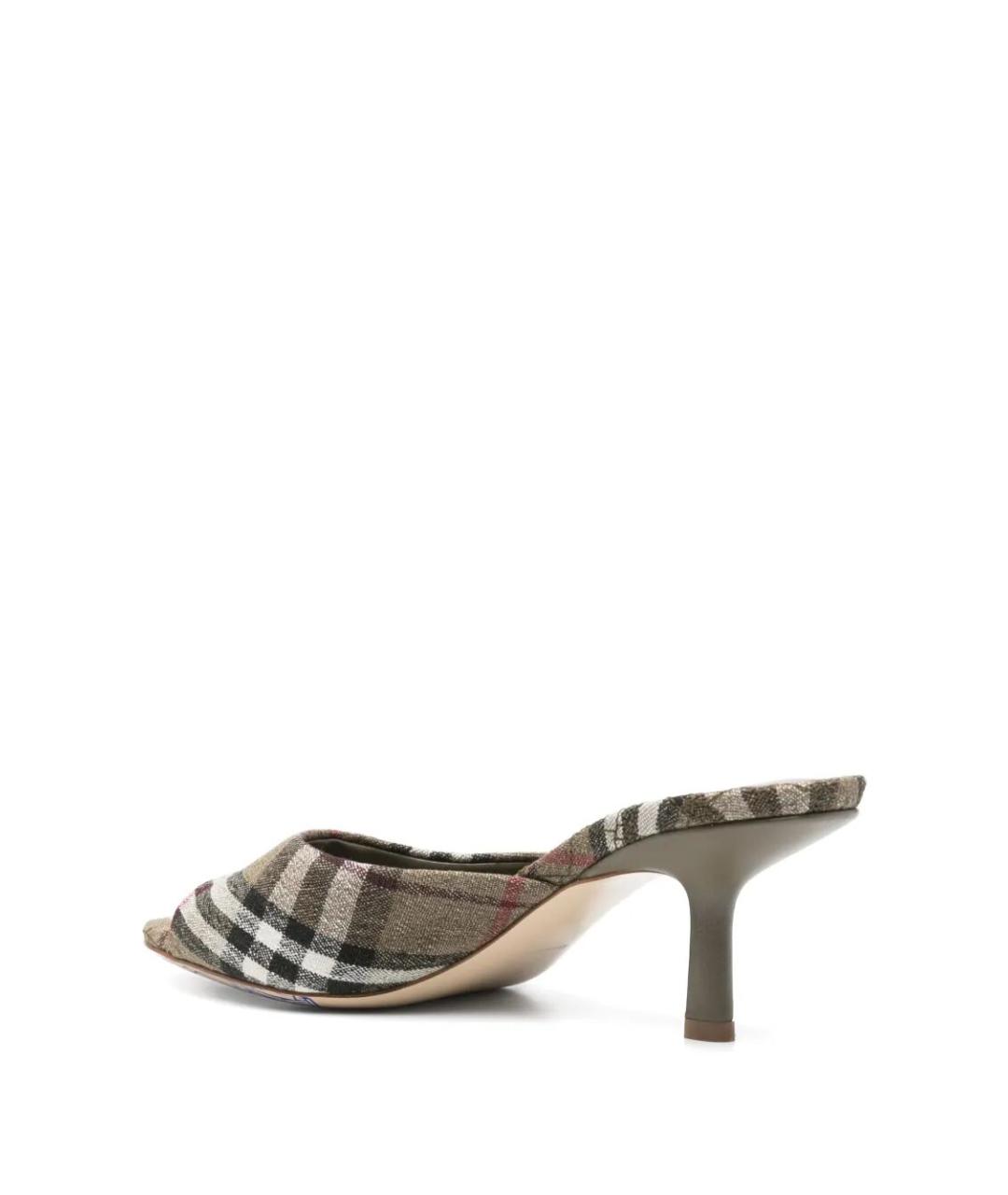 BURBERRY Хаки текстильные мюли, фото 3