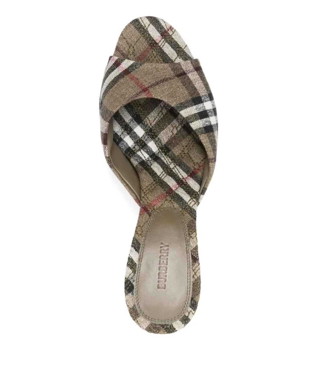 BURBERRY Хаки текстильные мюли, фото 4