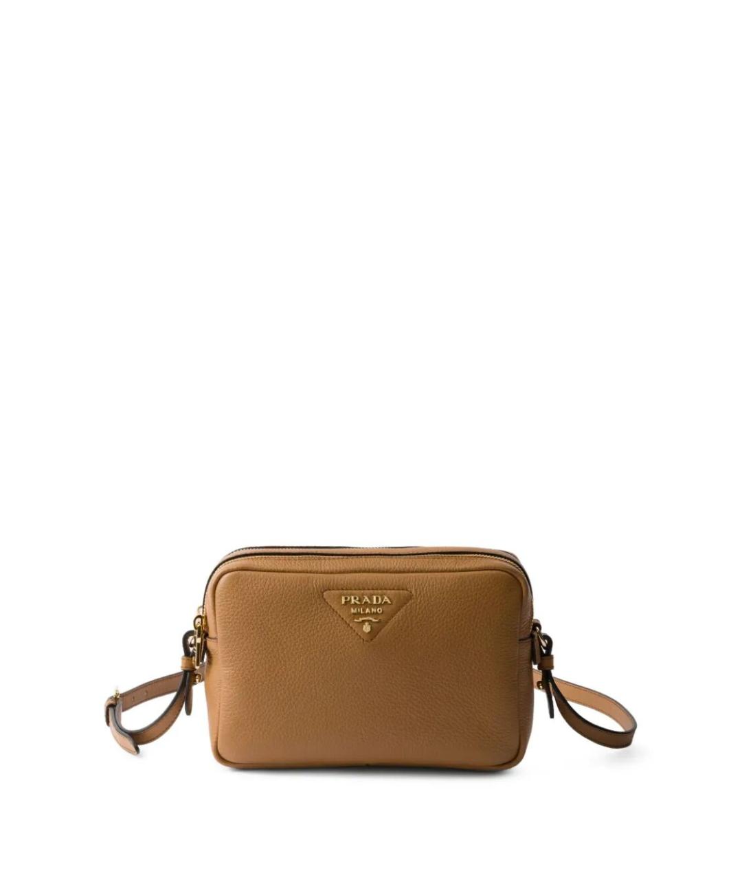 PRADA Бежевая кожаная сумка через плечо, фото 6