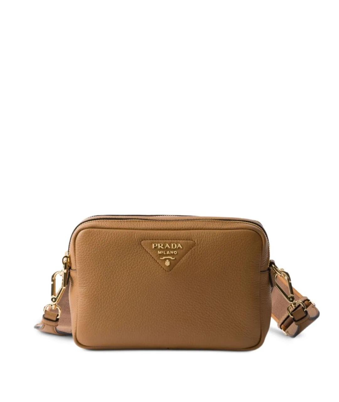 PRADA Бежевая кожаная сумка через плечо, фото 1